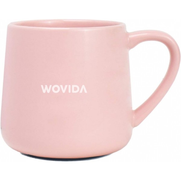 Wovida Large Glossy Ceramic Coffee Mug, Pink Tea C...